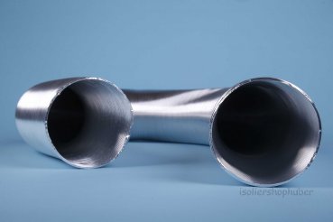 80 mm Aluminium-Flexrohr, Länge gestaucht 1,25 m, gestauchtes Lüftungsrohr
