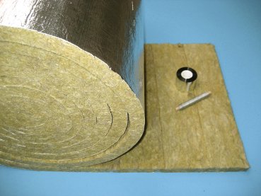 6,0m/ 40 mm Rauchrohr Isolierung-Set  aus Steinwolle Lamellenmatte alukaschiert
