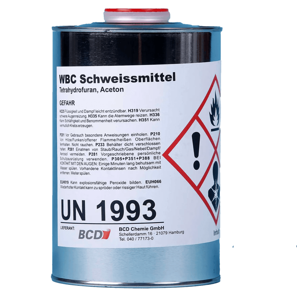 1,0 ltr. WBC - Kaltschweißmittel für Verklebung von PVC - Folie Ummantelung - Isoliershophuber - Isolierungen in Profiqualität - seit 1966
