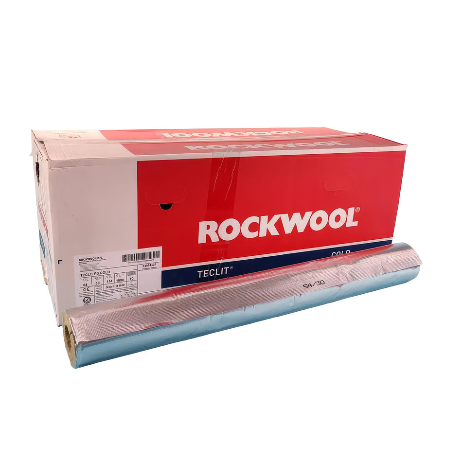 Rohrschale TECLIT PS Cold Rockwool aus 100% Steinwolle, alukaschiert, EnEV-konform